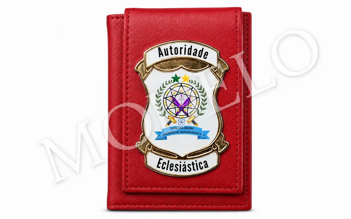 Modelo de carteira eclesiástica do Sagrado Grão-Mestre Sacerdote